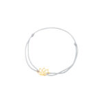 Bransoletka pozłacana szary sznurek