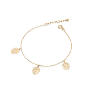 Bransoletka pozłacana wiszące liście