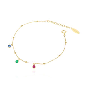 Bransoletka pozłacana z cyrkoniami