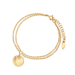 Bransoletka pozłacana z cyrkoniami