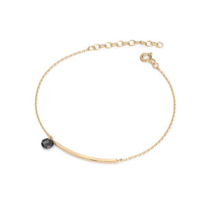 Bransoletka pozłacana z czarną cyrkonią
