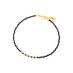 Bransoletka pozłacana z czarnych spineli