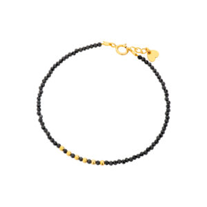 Bransoletka pozłacana z czarnych spineli