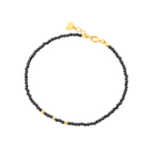 Bransoletka pozłacana z czarnych spineli