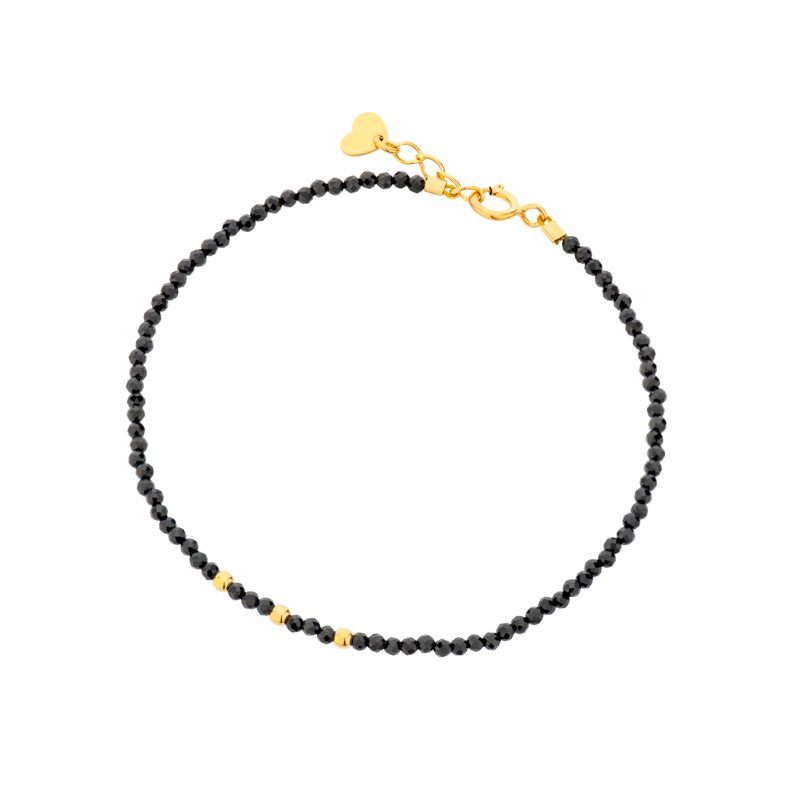 Bransoletka pozłacana z czarnych spineli Bransoletka pozłacana z czarnych spineli
