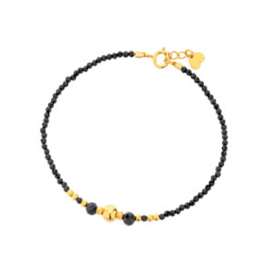 Bransoletka pozłacana z czarnych spineli