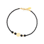Bransoletka pozłacana z czarnych spineli