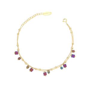 Bransoletka pozłacana z hematytami