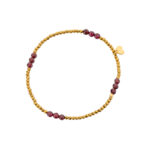 Bransoletka pozłacana z hematytów i granatów