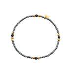 Bransoletka pozłacana z hematytów i spineli