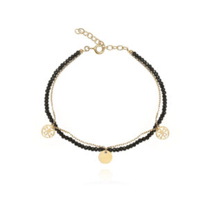 Bransoletka pozłacana z kamieniami