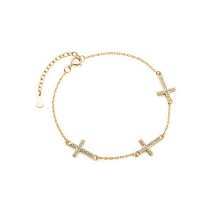 Bransoletka pozłacana z krzyżykami