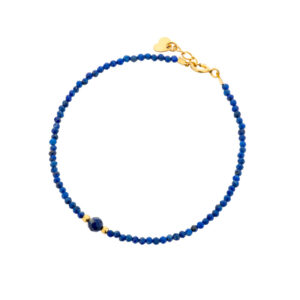 Bransoletka pozłacana z lapis lazuli