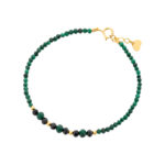 Bransoletka pozłacana z malachitów i spineli