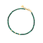 Bransoletka pozłacana z malachitów