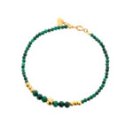 Bransoletka pozłacana z malachitów