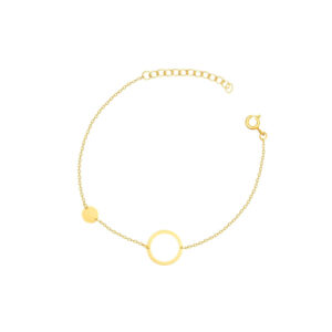 Bransoletka pozłacana z okrągłą blaszką