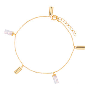 Bransoletka pozłacana z opalem syntetycznym