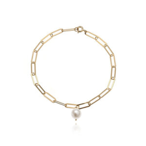 Bransoletka pozłacana z perłą