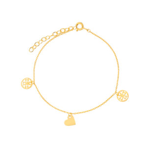 Bransoletka pozłacana z sercem