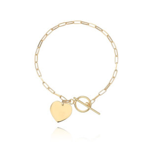 Bransoletka pozłacana z sercem