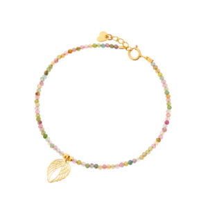 Bransoletka pozłacana z turmalinów ze skrzydłami