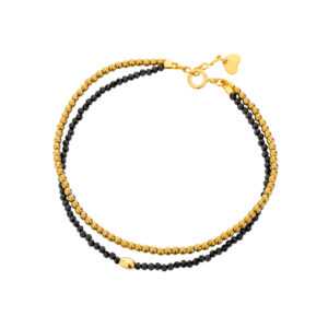 Bransoletka pozłacana ze spineli i hematytów