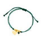 Bransoletka pozłacana zielony sznurek