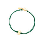 Bransoletka pozłacana zielony sznurek