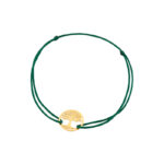 Bransoletka pozłacana zielony sznurek