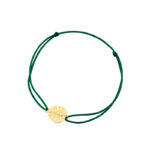 Bransoletka pozłacana zielony sznurek