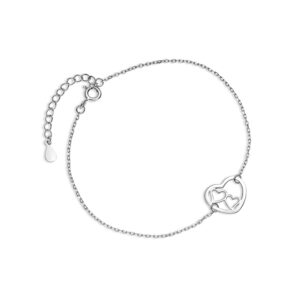 Bransoletka srebrna ażurowe serca