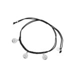 Bransoletka srebrna czarny sznurek