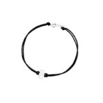 Bransoletka srebrna czarny sznurek