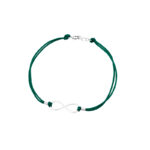 Bransoletka srebrna czarny sznurek