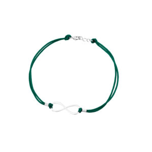 Bransoletka srebrna czarny sznurek