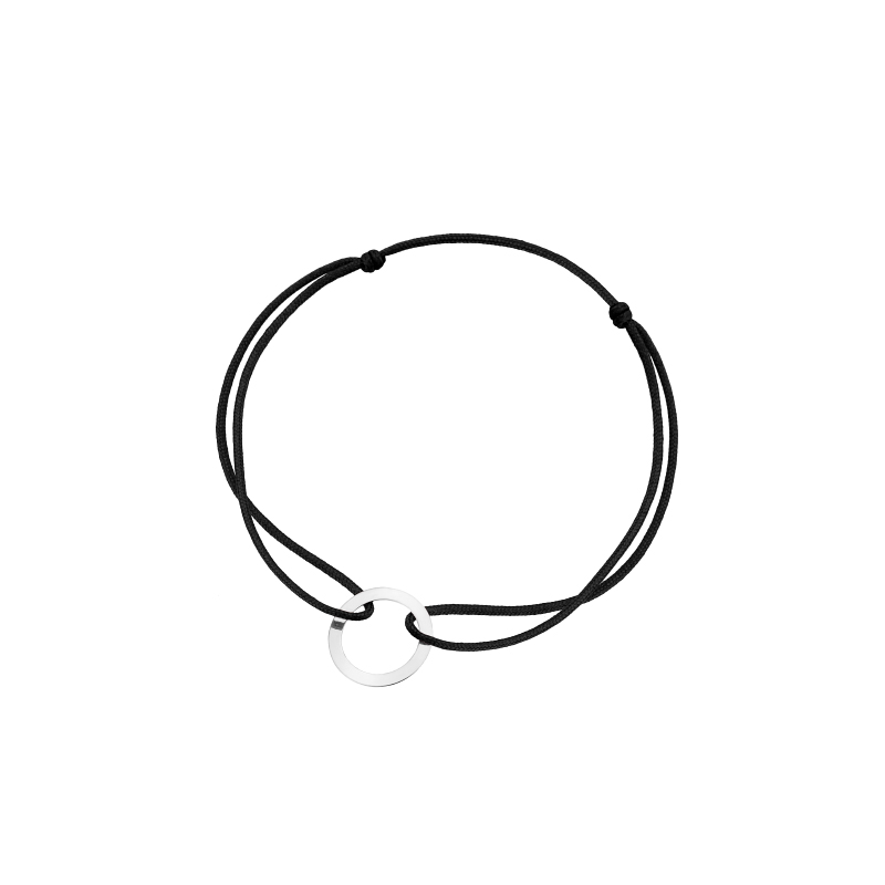 Bransoletka srebrna czarny sznurek Bransoletka srebrna czarny sznurek