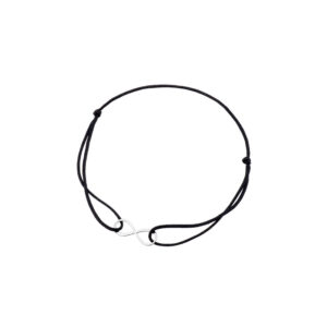 Bransoletka srebrna czarny sznurek