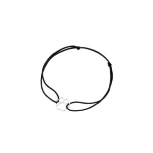 Bransoletka srebrna czarny sznurek