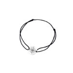 Bransoletka srebrna czarny sznurek