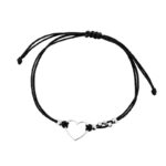 Bransoletka srebrna czarny sznurek
