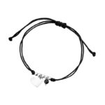 Bransoletka srebrna czarny sznurek