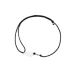 Bransoletka srebrna czarny sznurek