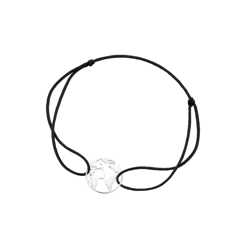 Bransoletka srebrna czarny sznurek Bransoletka srebrna czarny sznurek