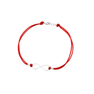 Bransoletka srebrna czerwomy sznurek