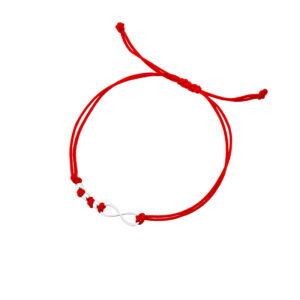Bransoletka srebrna czerwomy sznurek