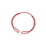 Bransoletka srebrna czerwony sznurek