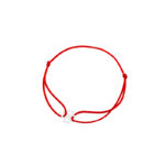 Bransoletka srebrna czerwony sznurek