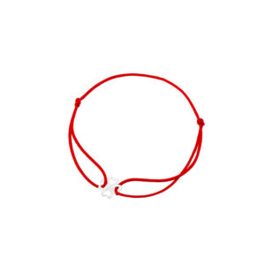 Bransoletka srebrna czerwony sznurek