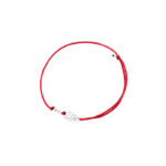 Bransoletka srebrna czerwony sznurek